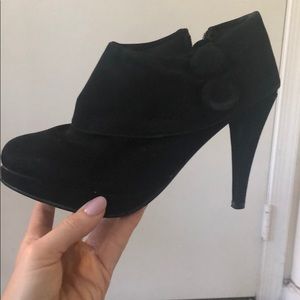 Black short boot heels